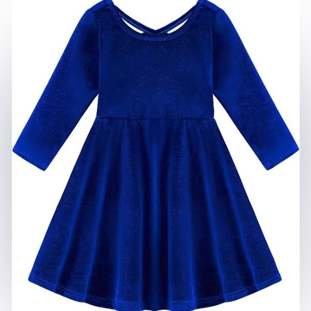 Little girls royal blue dress